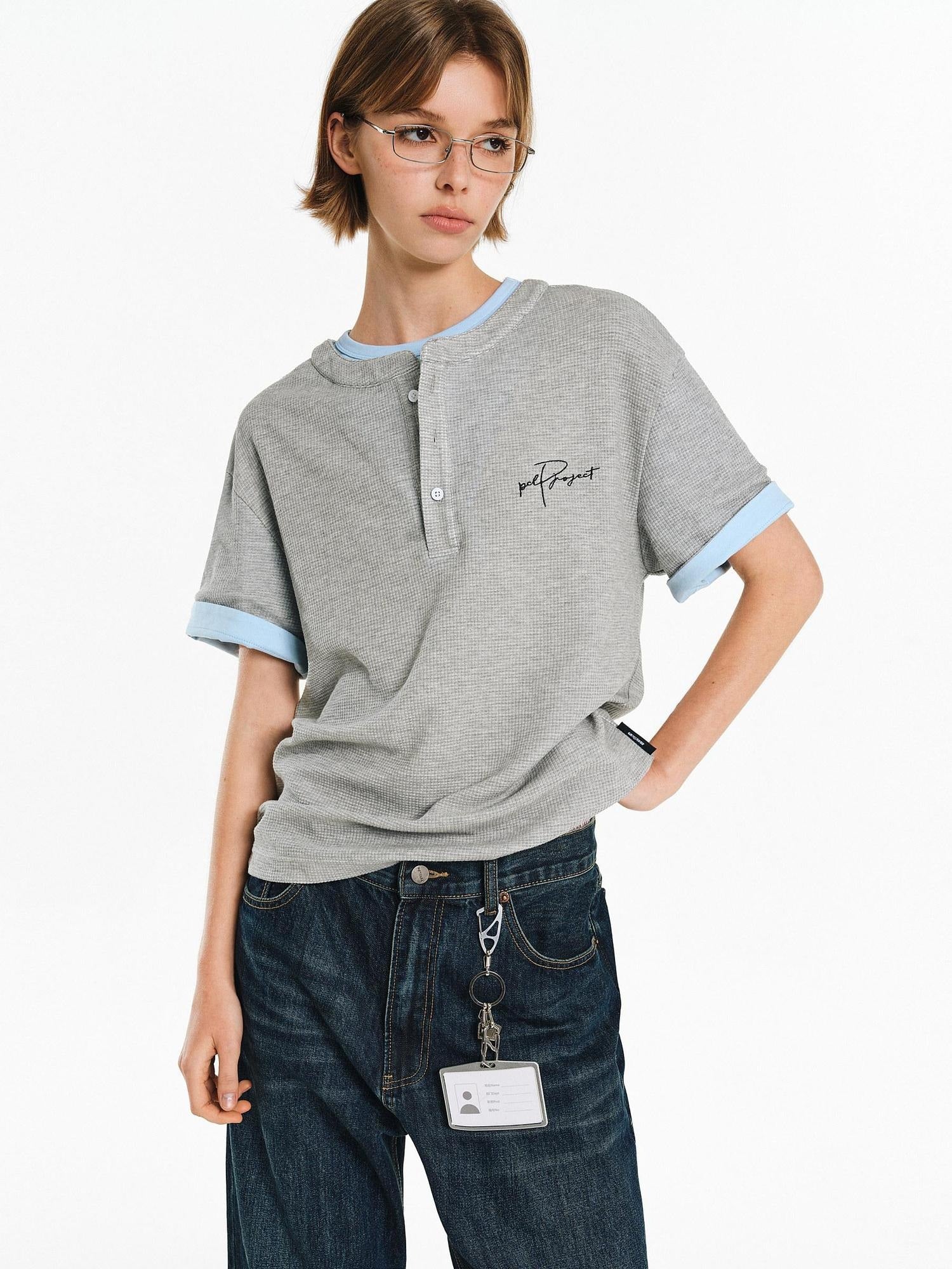 PCLP Breathable Cotton Blend Crew Neck Trendy Fit Women Solid Color T-Shirt