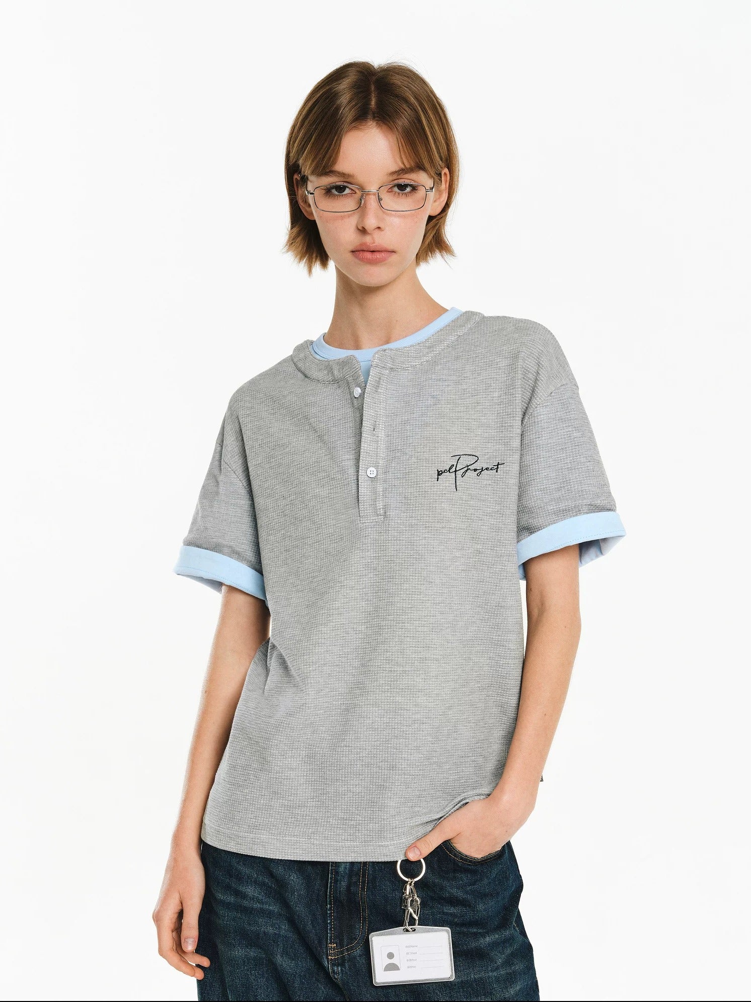 PCLP Breathable Cotton Blend Crew Neck Trendy Fit Women Solid Color T-Shirt