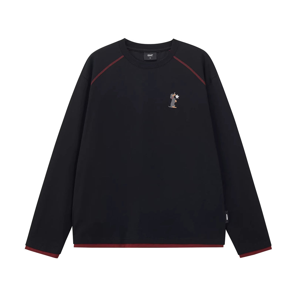 PCLP_Breathable_Cotton_Blend_Loose_Faux_Layer_Animal_Print_Women_Long_Sleeve_T-Shirt_MISSTT