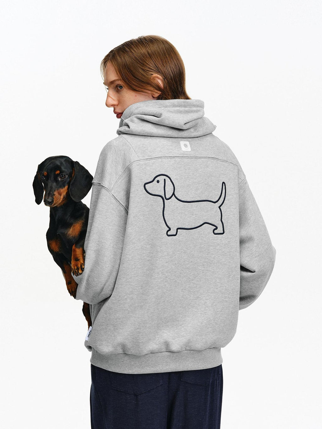 PCLP Breathable Cotton Blend Loose Fit Colorblock High Neck Unisex Pullover Hoodie