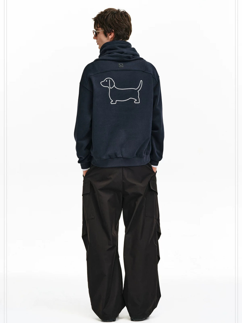 PCLP Breathable Cotton Blend Loose Fit Colorblock High Neck Unisex Pullover Hoodie