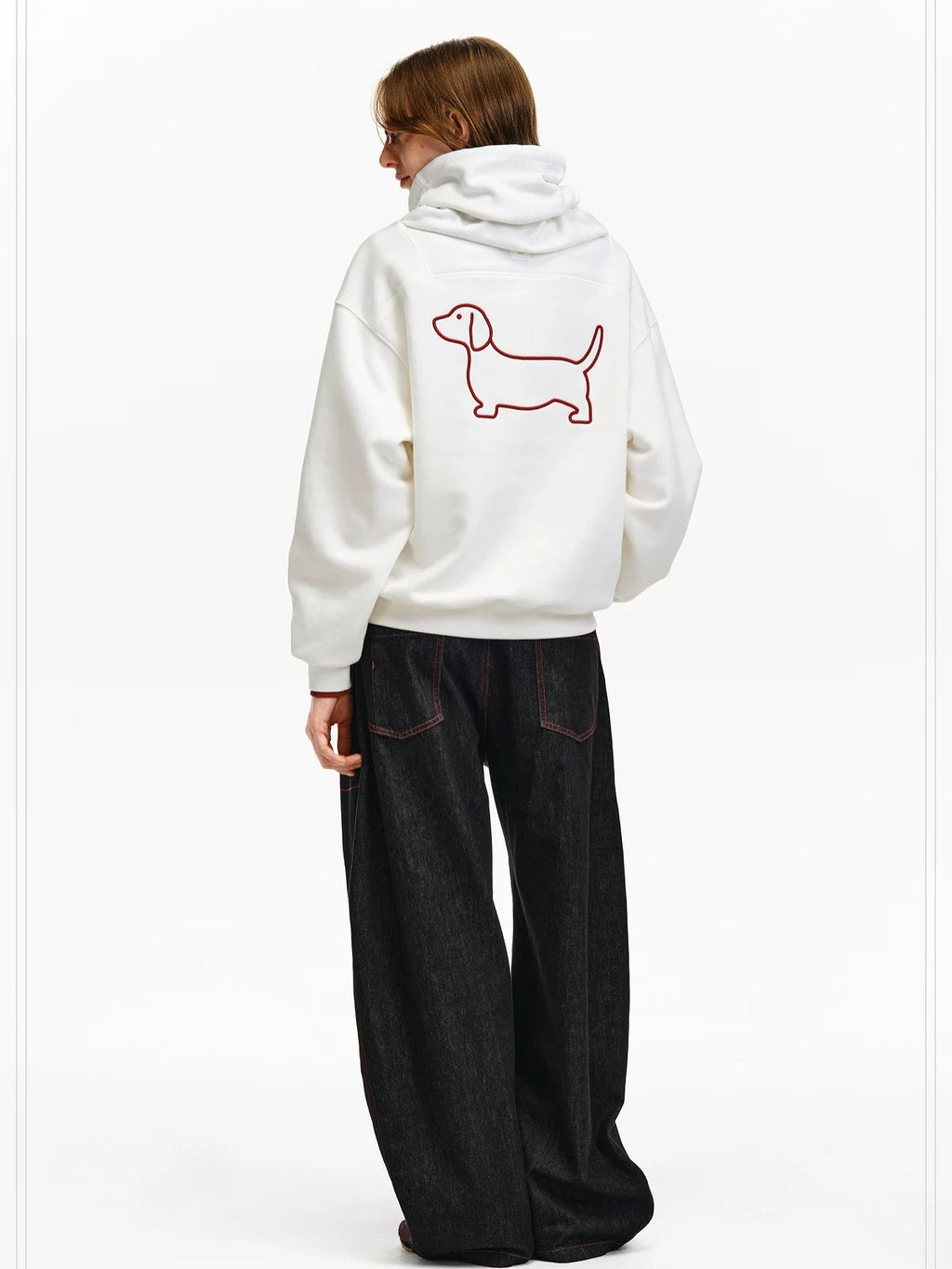 PCLP Breathable Cotton Blend Loose Fit Colorblock High Neck Unisex Pullover Hoodie