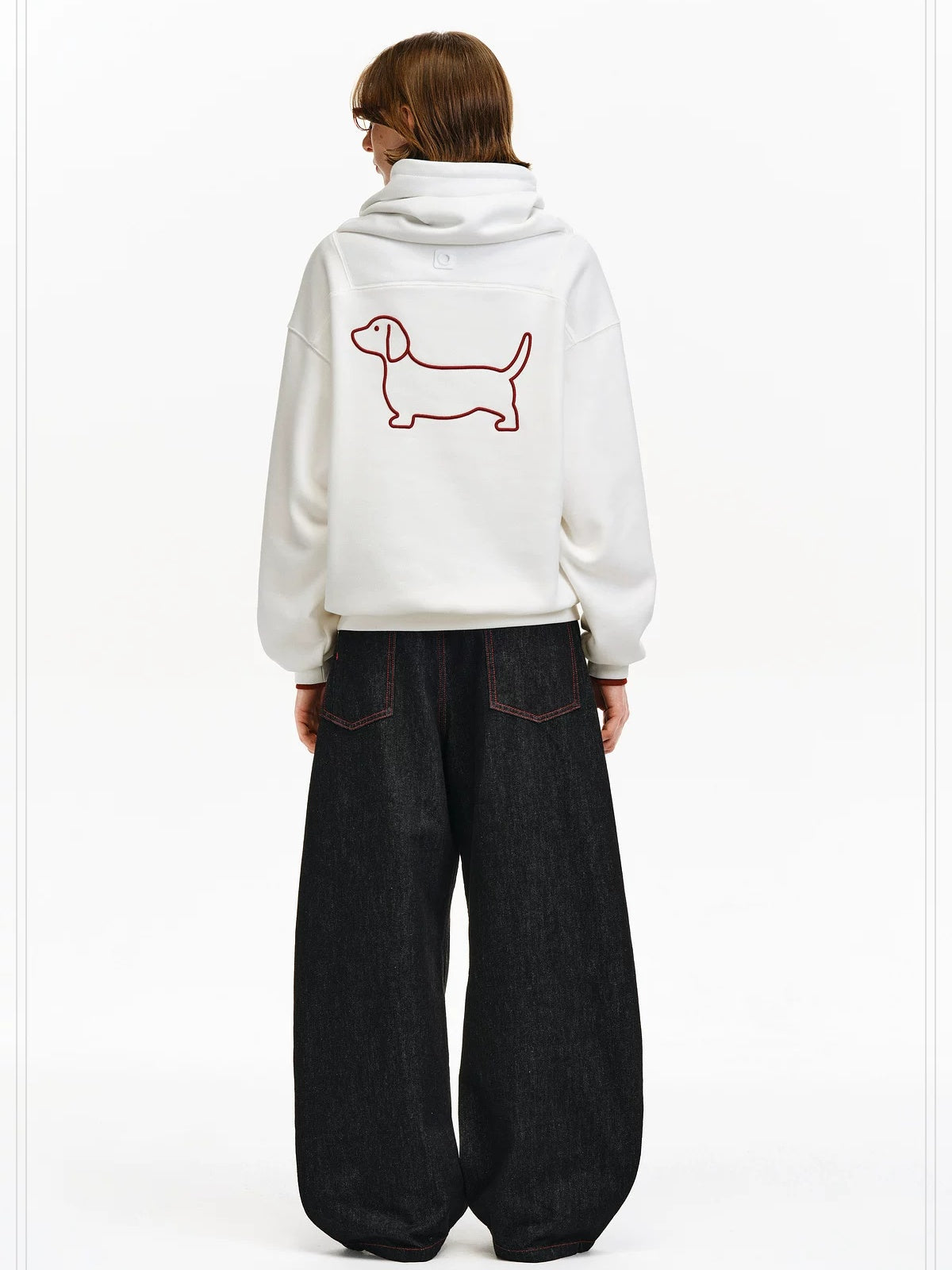 PCLP Breathable Cotton Blend Loose Fit Colorblock High Neck Unisex Pullover Hoodie