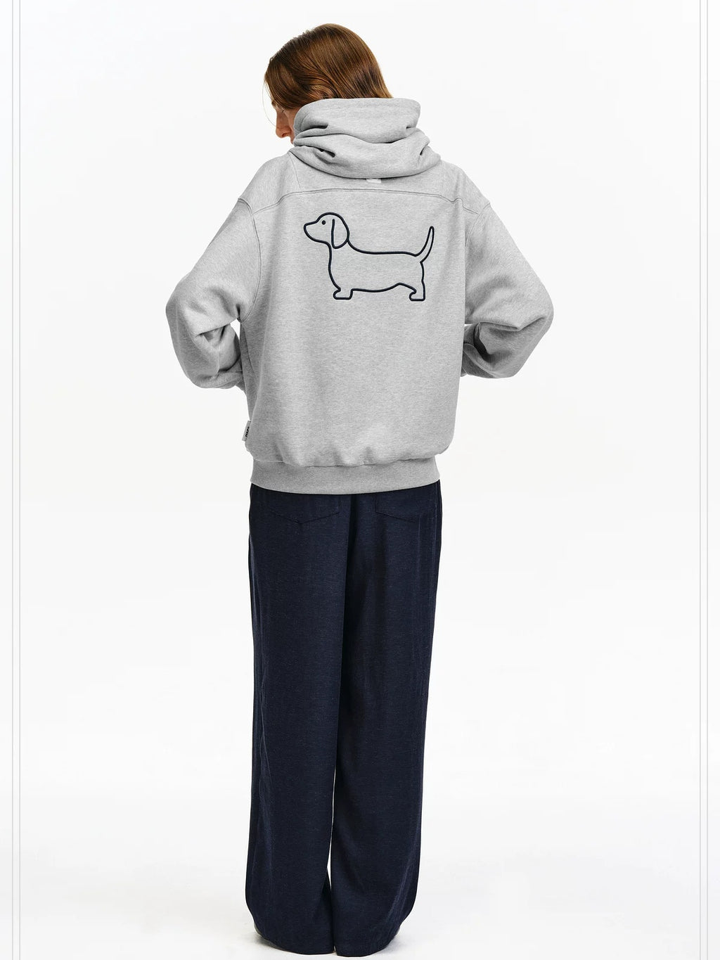 PCLP Breathable Cotton Blend Loose Fit Colorblock High Neck Unisex Pullover Hoodie