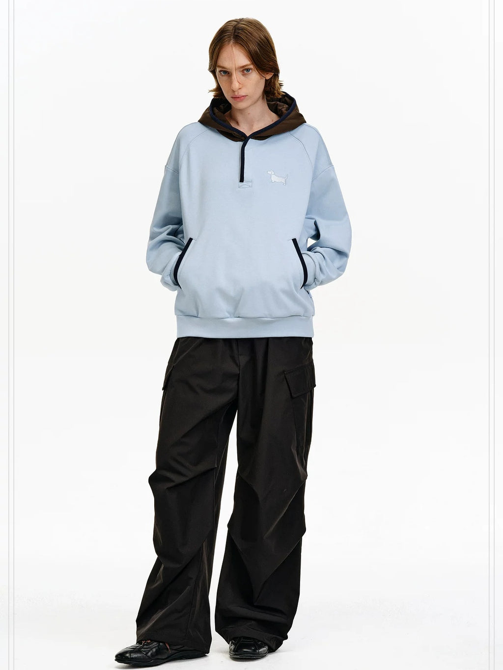 PCLP Breathable Cotton Blend Loose Fit Colorblock Patchwork Unisex Animal Hoodie