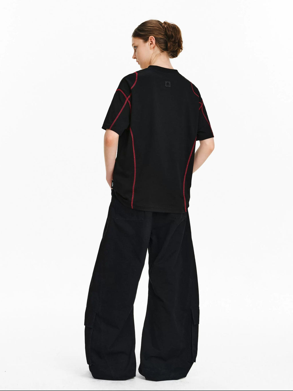 PCLP Breathable Cotton Blend Loose Fit Geometric Womens Casual Short Sleeve T-Shirt