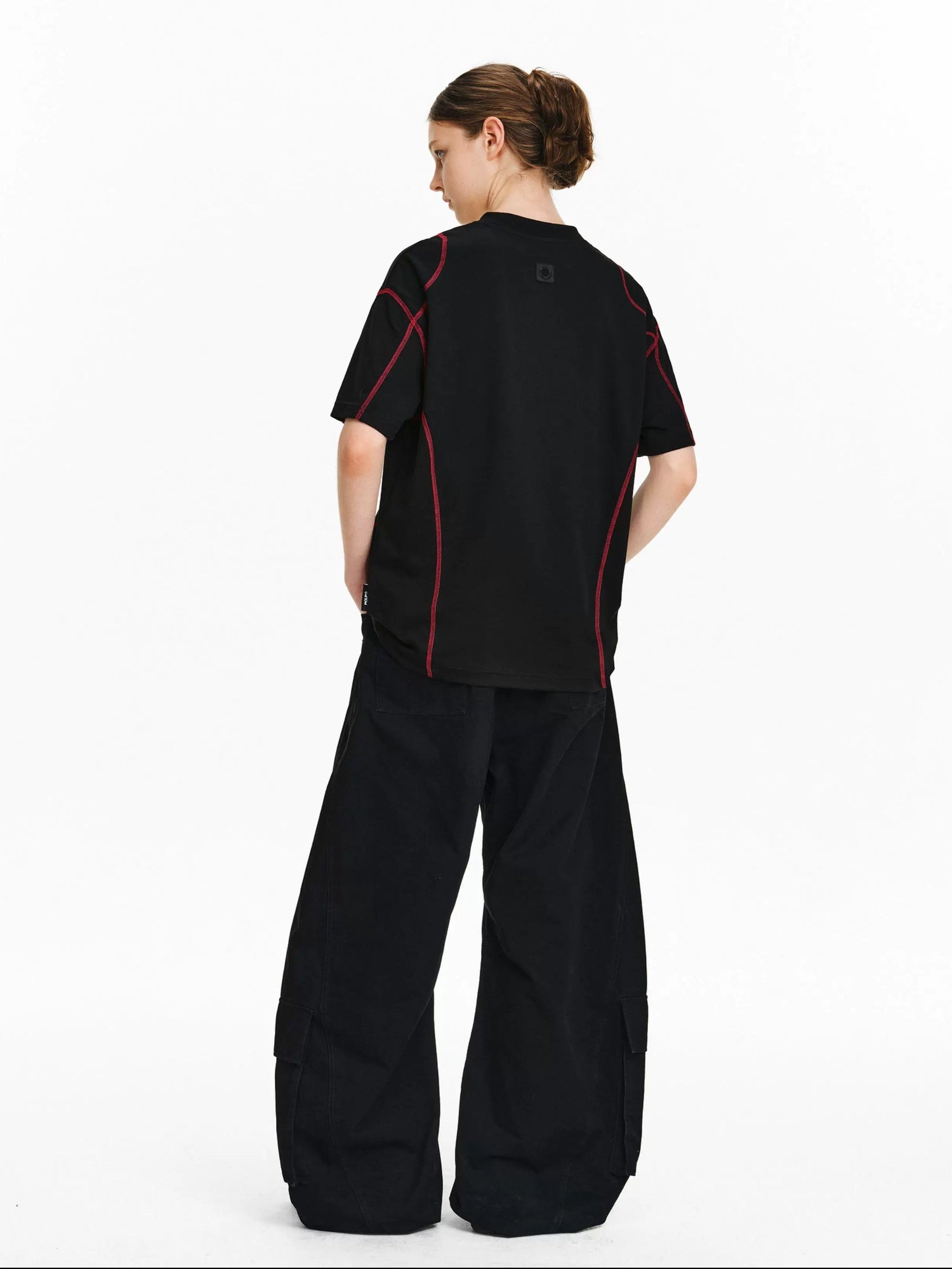 PCLP Breathable Cotton Blend Loose Fit Geometric Womens Casual Short Sleeve T-Shirt