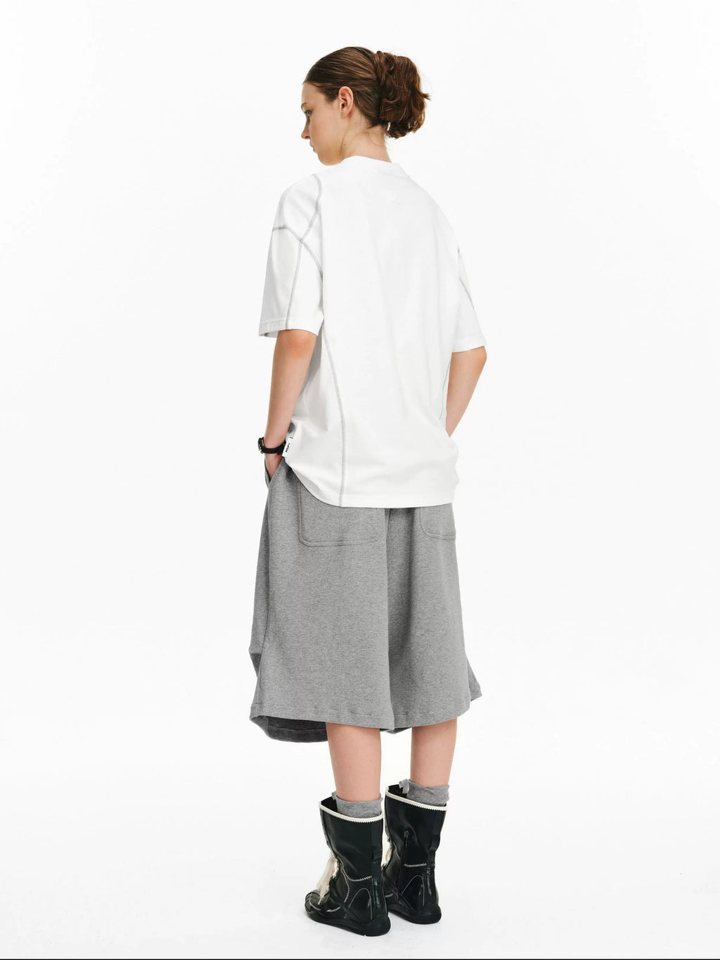 PCLP Breathable Cotton Blend Loose Fit Geometric Womens Casual Short Sleeve T-Shirt