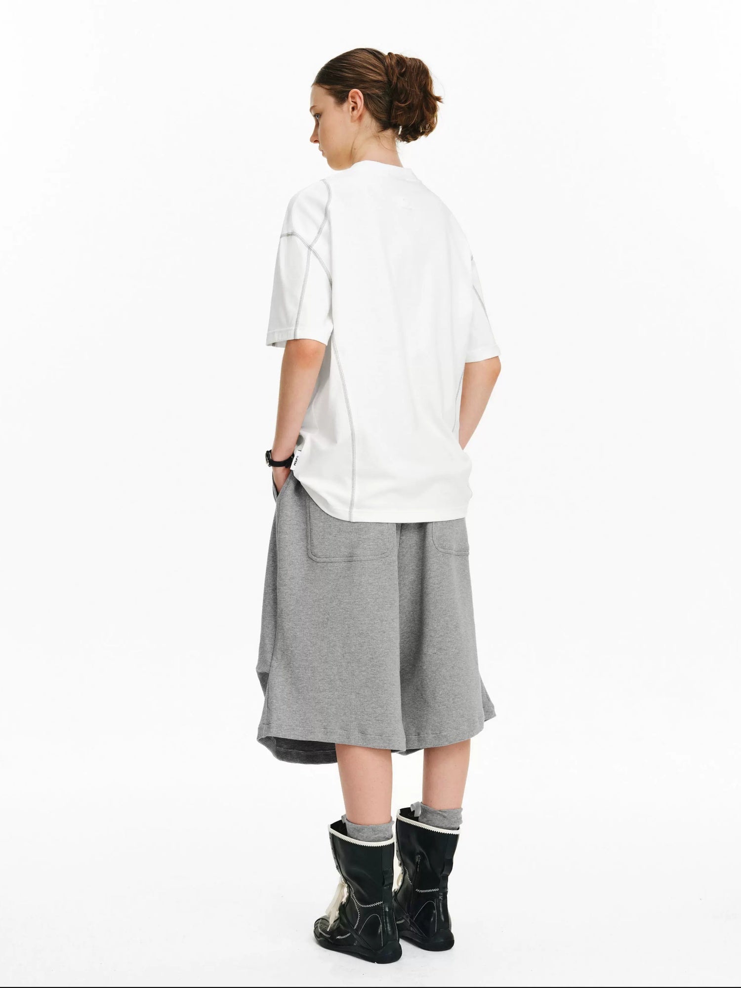 PCLP Breathable Cotton Blend Loose Fit Geometric Womens Casual Short Sleeve T-Shirt