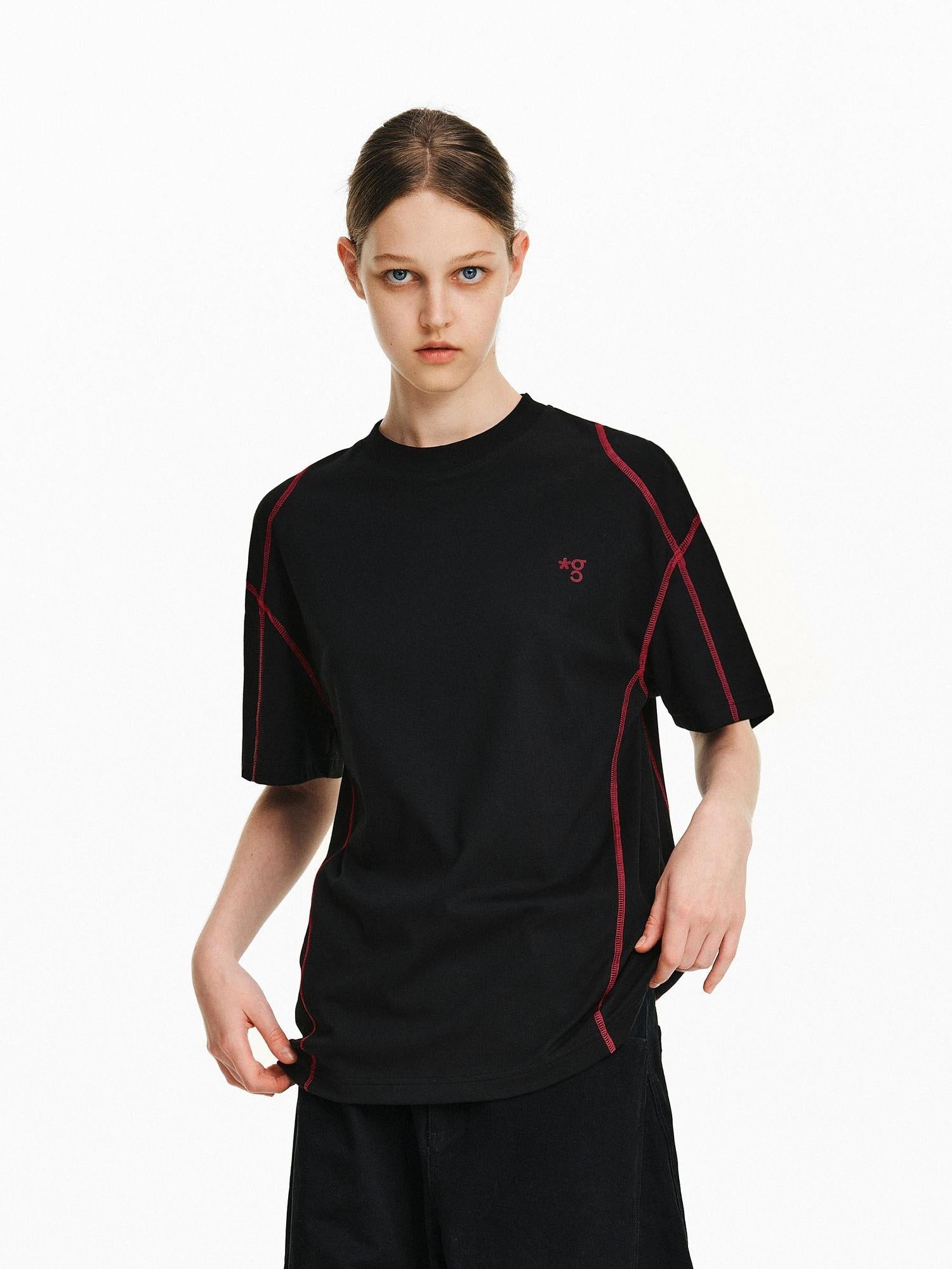 PCLP Breathable Cotton Blend Loose Fit Geometric Womens Casual Short Sleeve T-Shirt