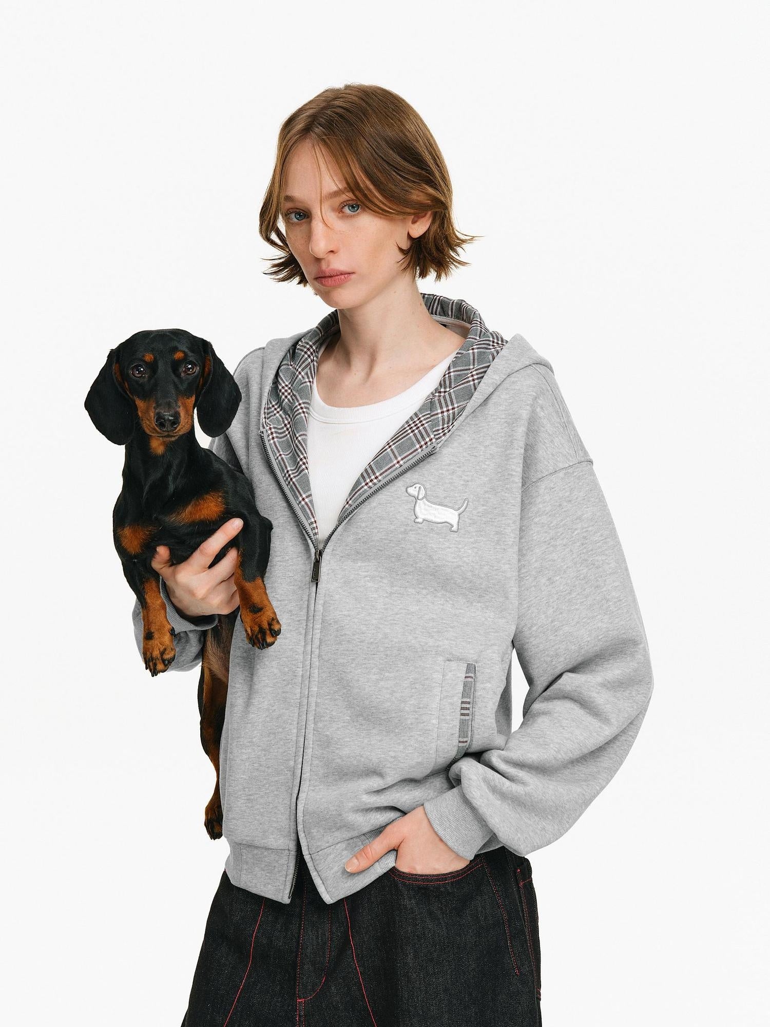 PCLP Breathable Cotton Blend Loose Fit Hooded Zipper Animal Print Unisex Daily Jacket