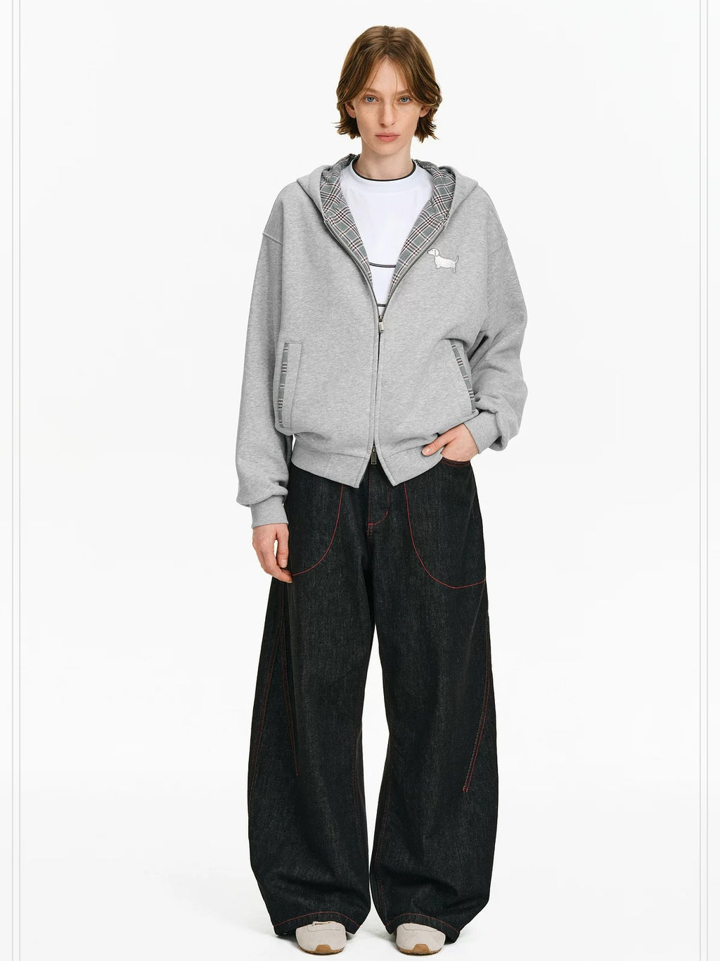 PCLP Breathable Cotton Blend Loose Fit Hooded Zipper Animal Print Unisex Daily Jacket