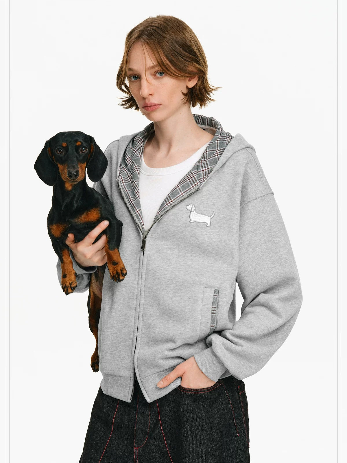 PCLP Breathable Cotton Blend Loose Fit Hooded Zipper Animal Print Unisex Daily Jacket