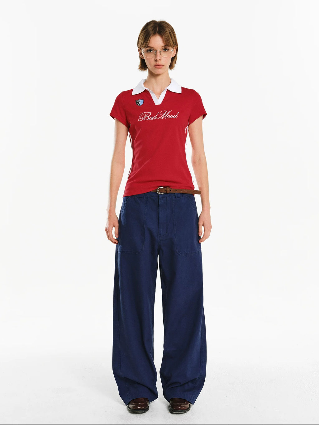 PCLP Breathable Cotton Blend Loose Fit Letter Print Round Neck Women Daily T-Shirt