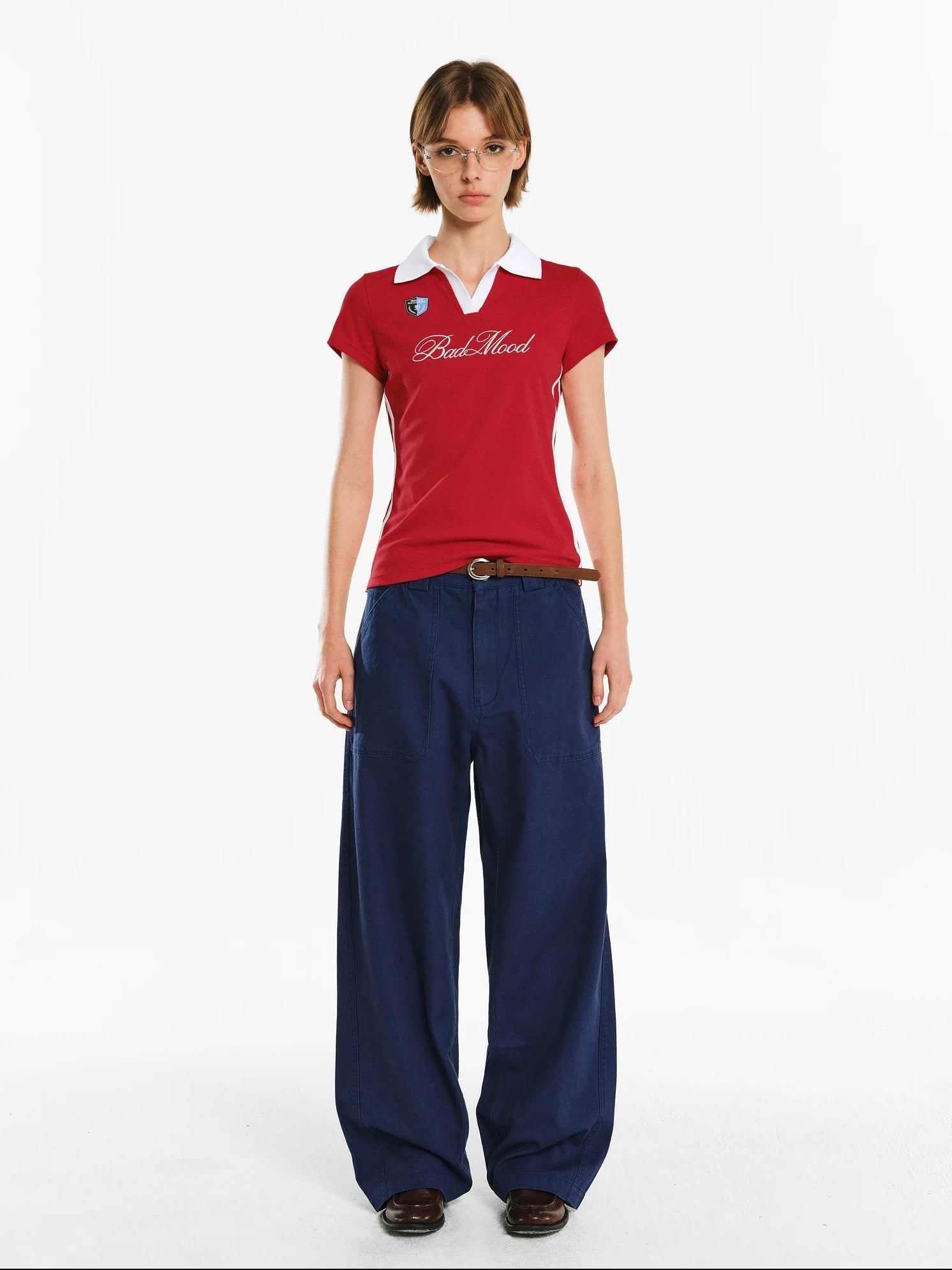 PCLP Breathable Cotton Blend Loose Fit Letter Print Round Neck Women Daily T-Shirt