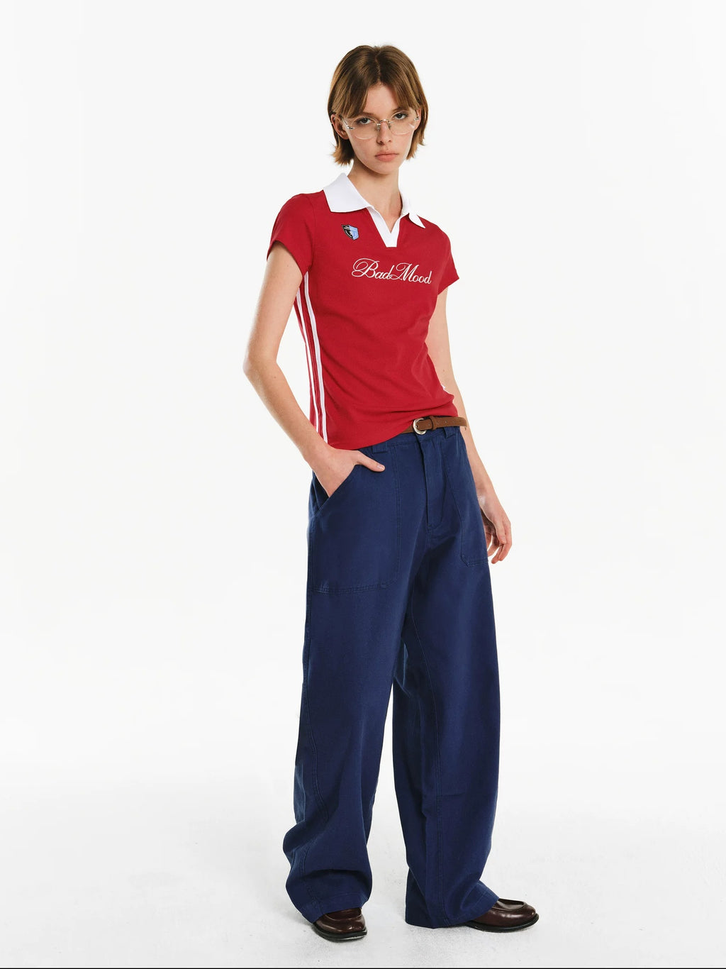 PCLP Breathable Cotton Blend Loose Fit Letter Print Round Neck Women Daily T-Shirt