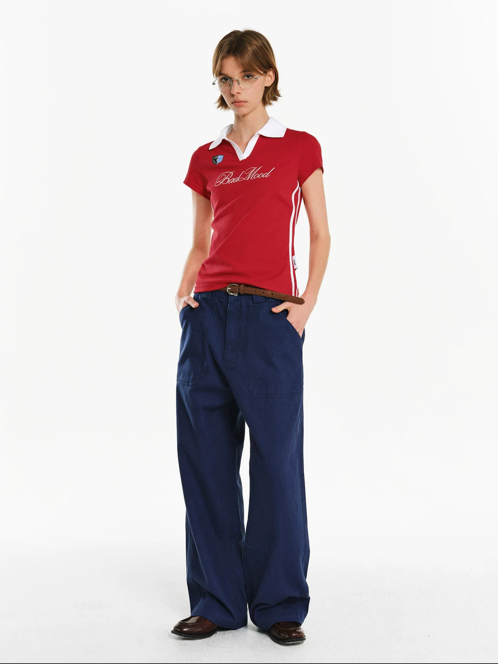 PCLP Breathable Cotton Blend Loose Fit Letter Print Round Neck Women Daily T-Shirt