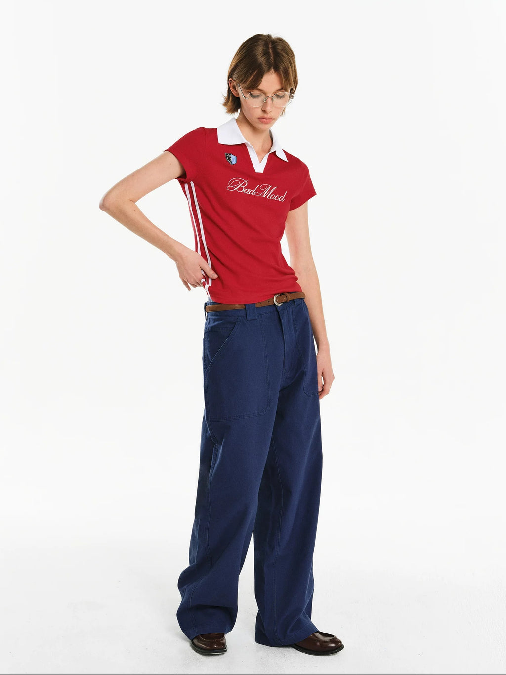 PCLP Breathable Cotton Blend Loose Fit Letter Print Round Neck Women Daily T-Shirt