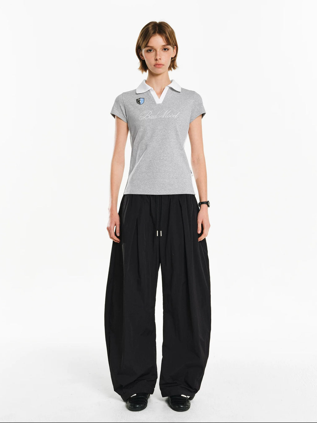 PCLP Breathable Cotton Blend Loose Fit Letter Print Round Neck Women Daily T-Shirt