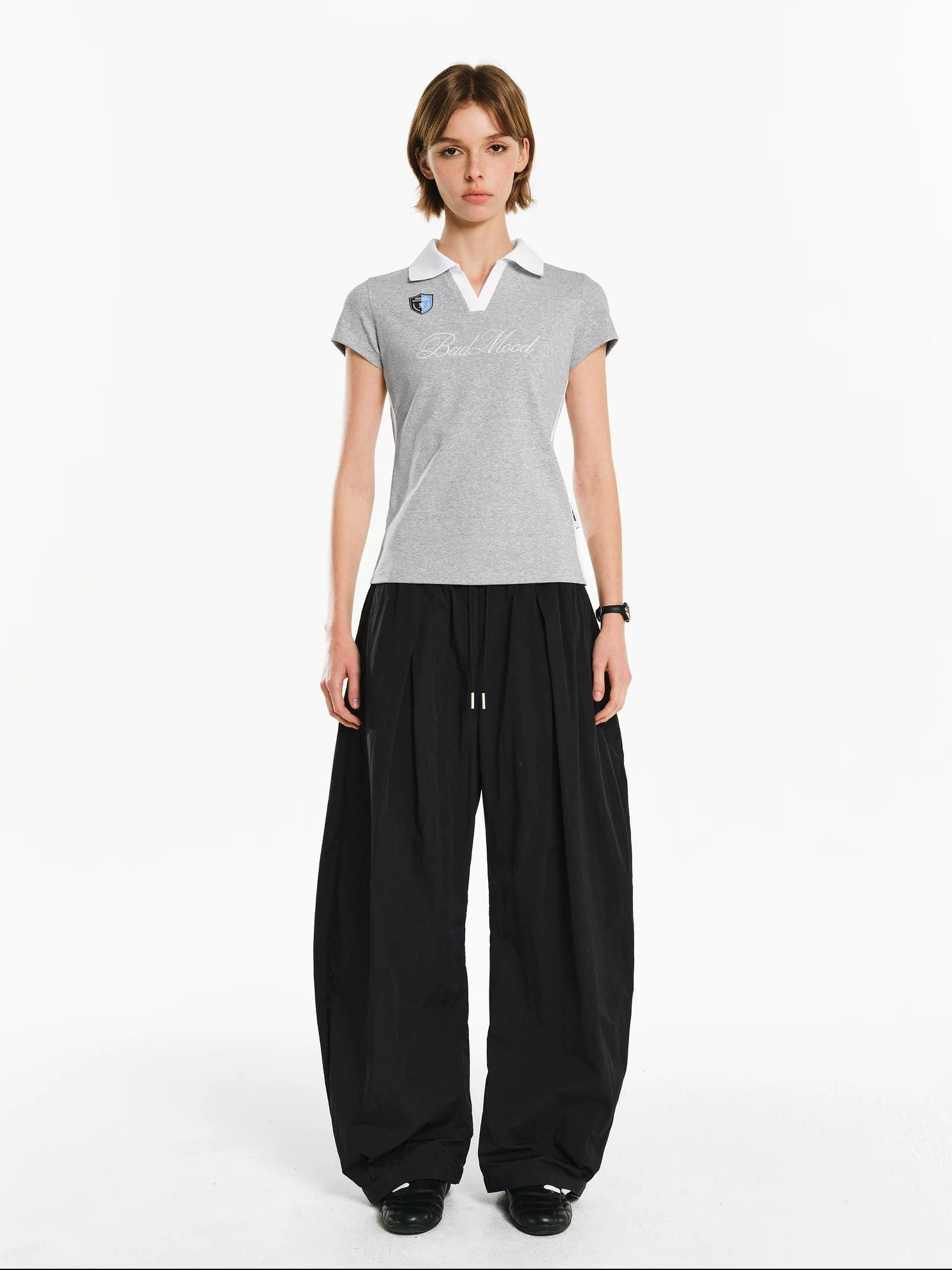 PCLP Breathable Cotton Blend Loose Fit Letter Print Round Neck Women Daily T-Shirt