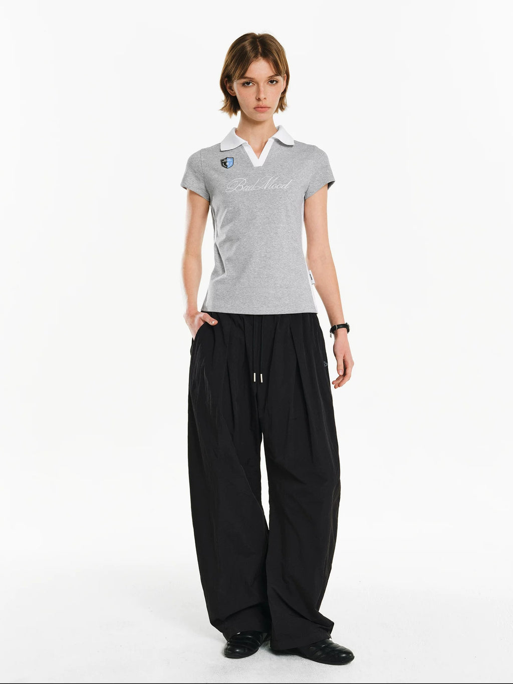 PCLP Breathable Cotton Blend Loose Fit Letter Print Round Neck Women Daily T-Shirt