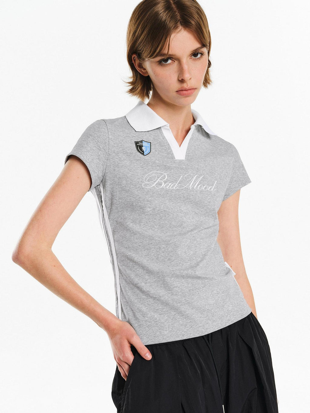 PCLP Breathable Cotton Blend Loose Fit Letter Print Round Neck Women Daily T-Shirt