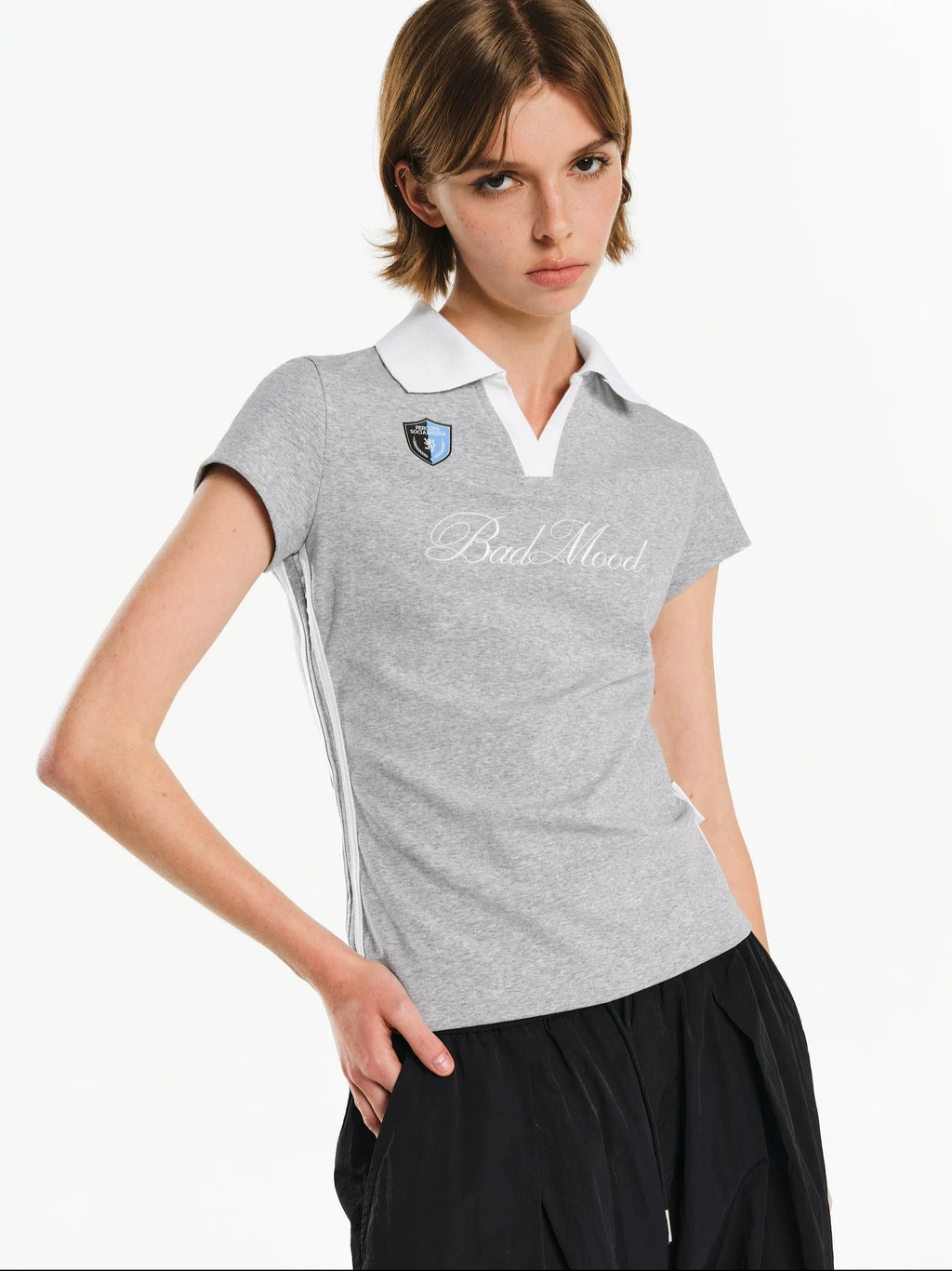 PCLP Breathable Cotton Blend Loose Fit Letter Print Round Neck Women Daily T-Shirt