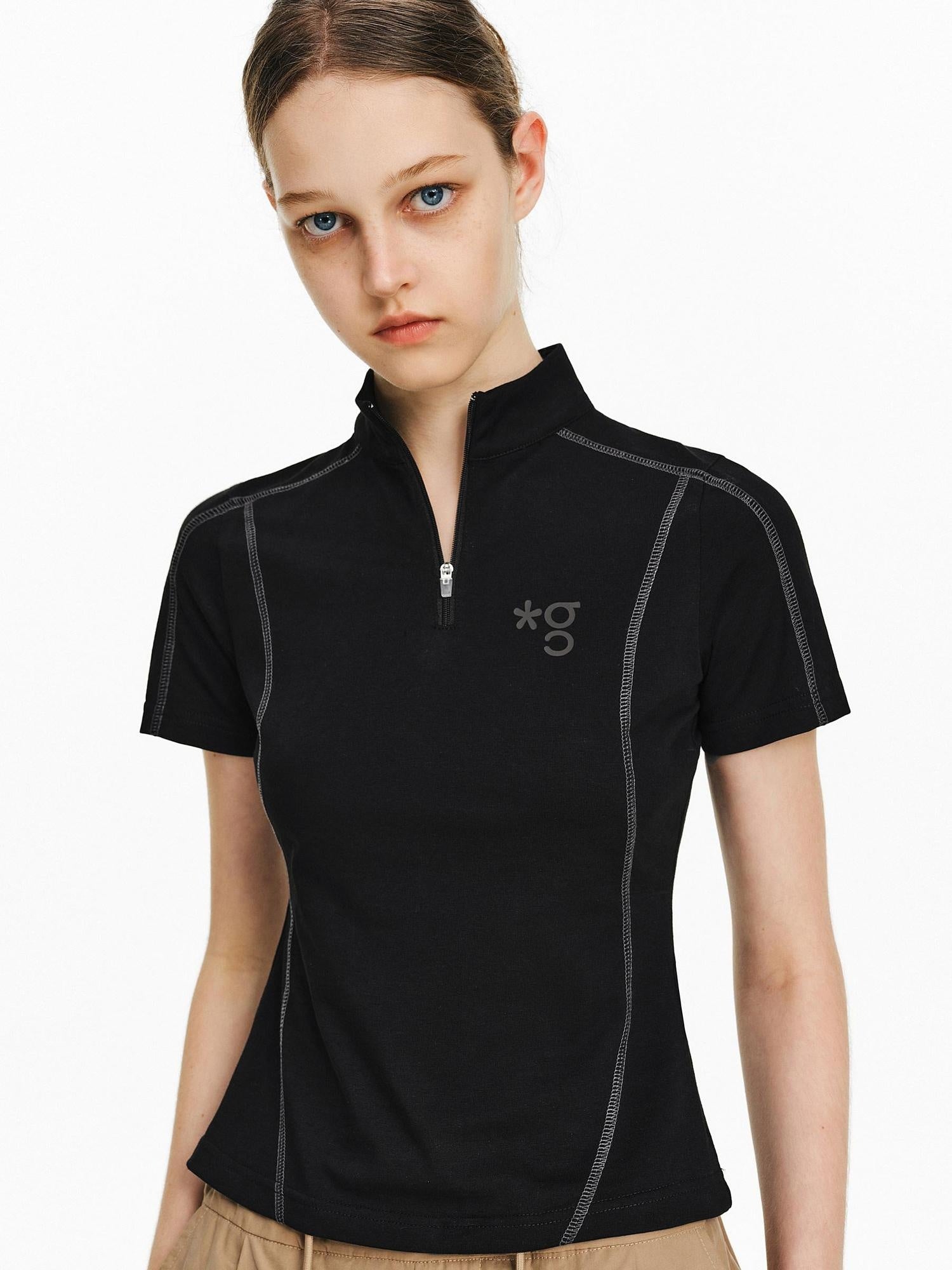 PCLP Breathable Cotton Blend Loose Fit Youth Casual Short Sleeve Women Black T-Shirt