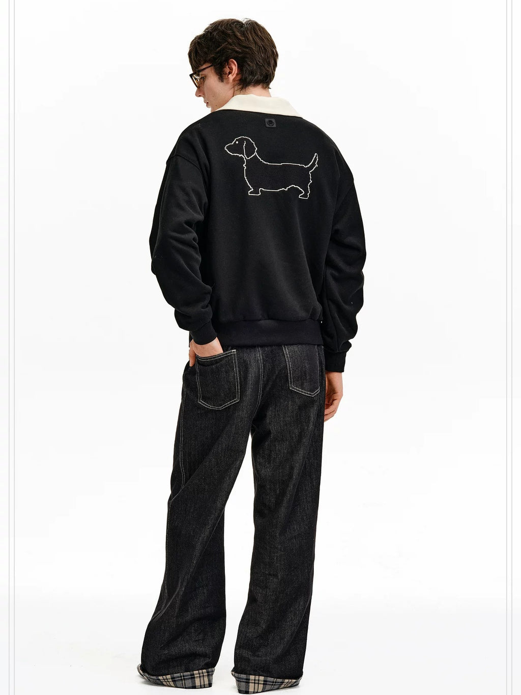 PCLP Breathable Cotton Blend Relaxed Polo Collar Unisex Animal Print Casual Top