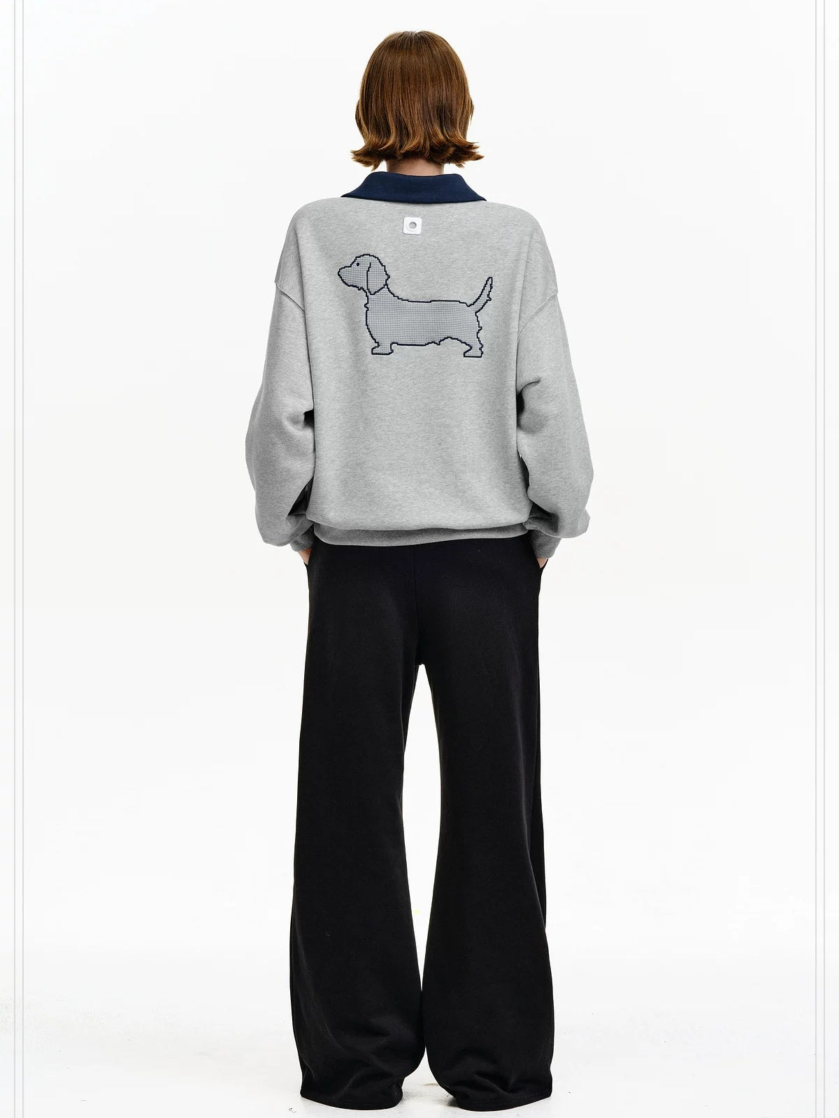 PCLP Breathable Cotton Blend Relaxed Polo Collar Unisex Animal Print Casual Top