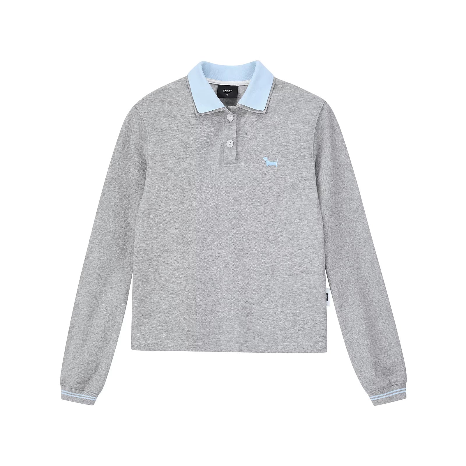 PCLP_Breathable_Cotton_Slim_Polo_Collar_Animal_Print_Cropped_Long_Sleeve_T-Shirt_MISSTT