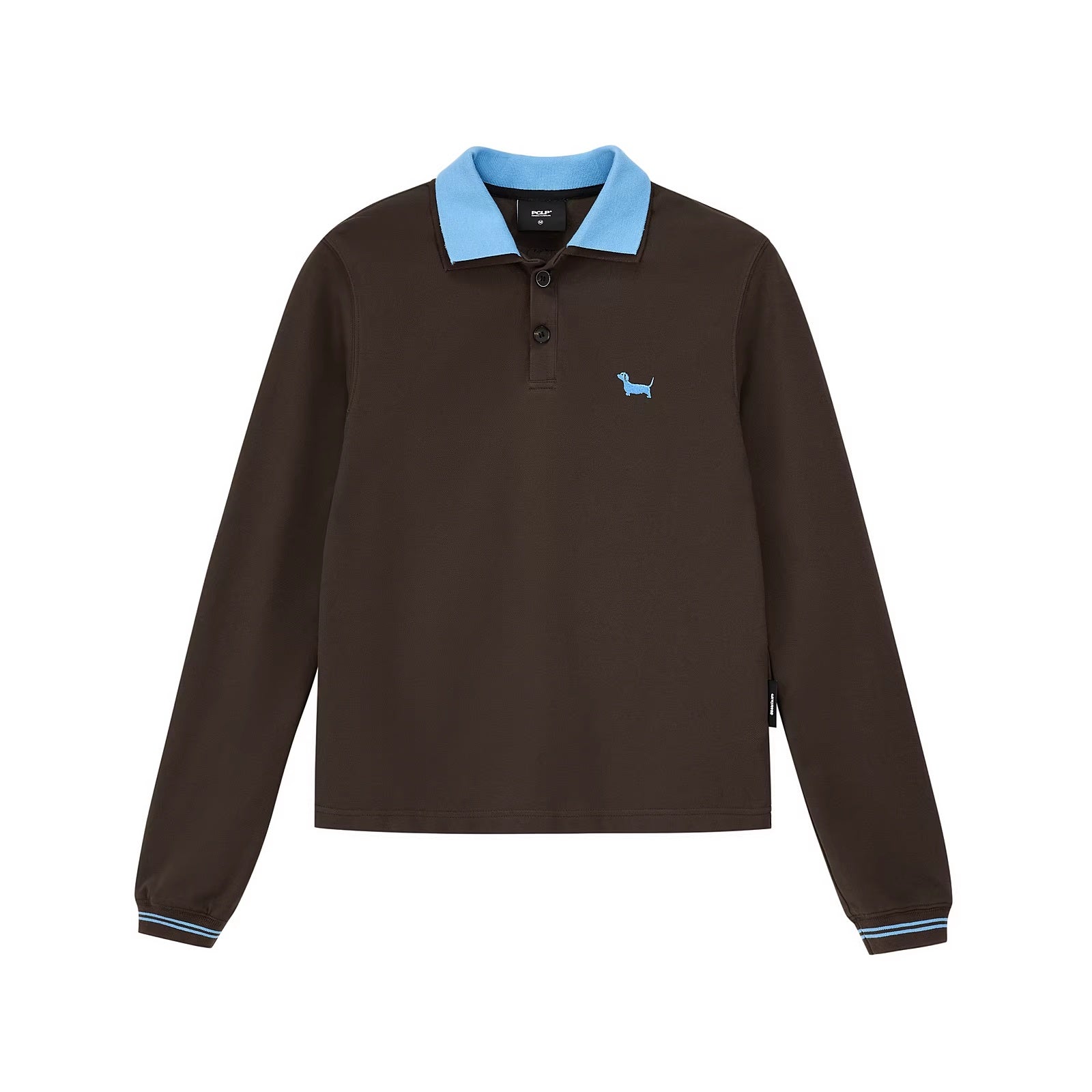 PCLP_Breathable_Cotton_Slim_Polo_Collar_Animal_Print_Cropped_Long_Sleeve_T-Shirt_MISSTT