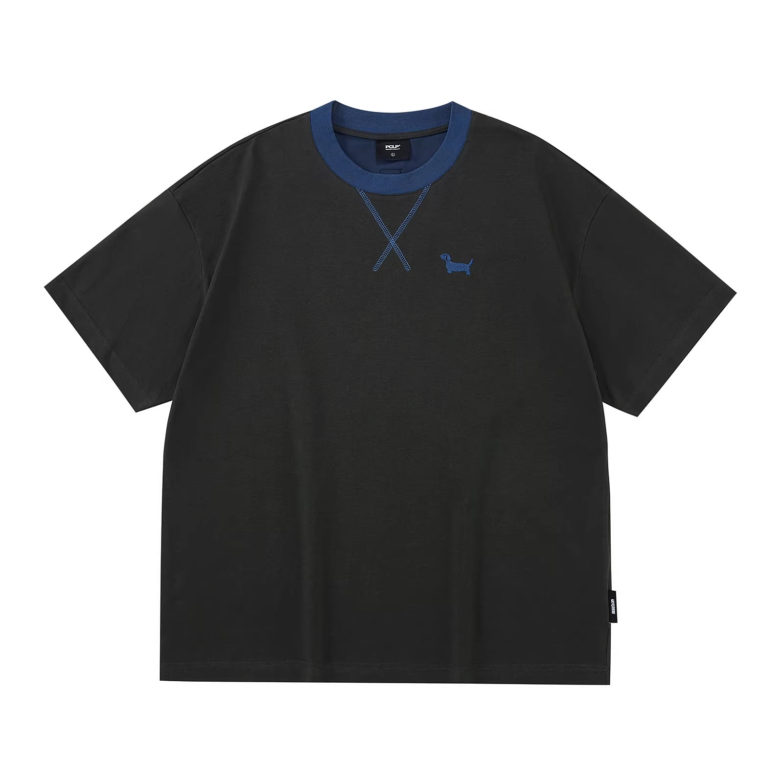 PCLP_Breathable_Embroidered_Animal_Print_Loose_Fit_Unisex_Cotton_Blend_Crew_T-Shirt_MISSTT