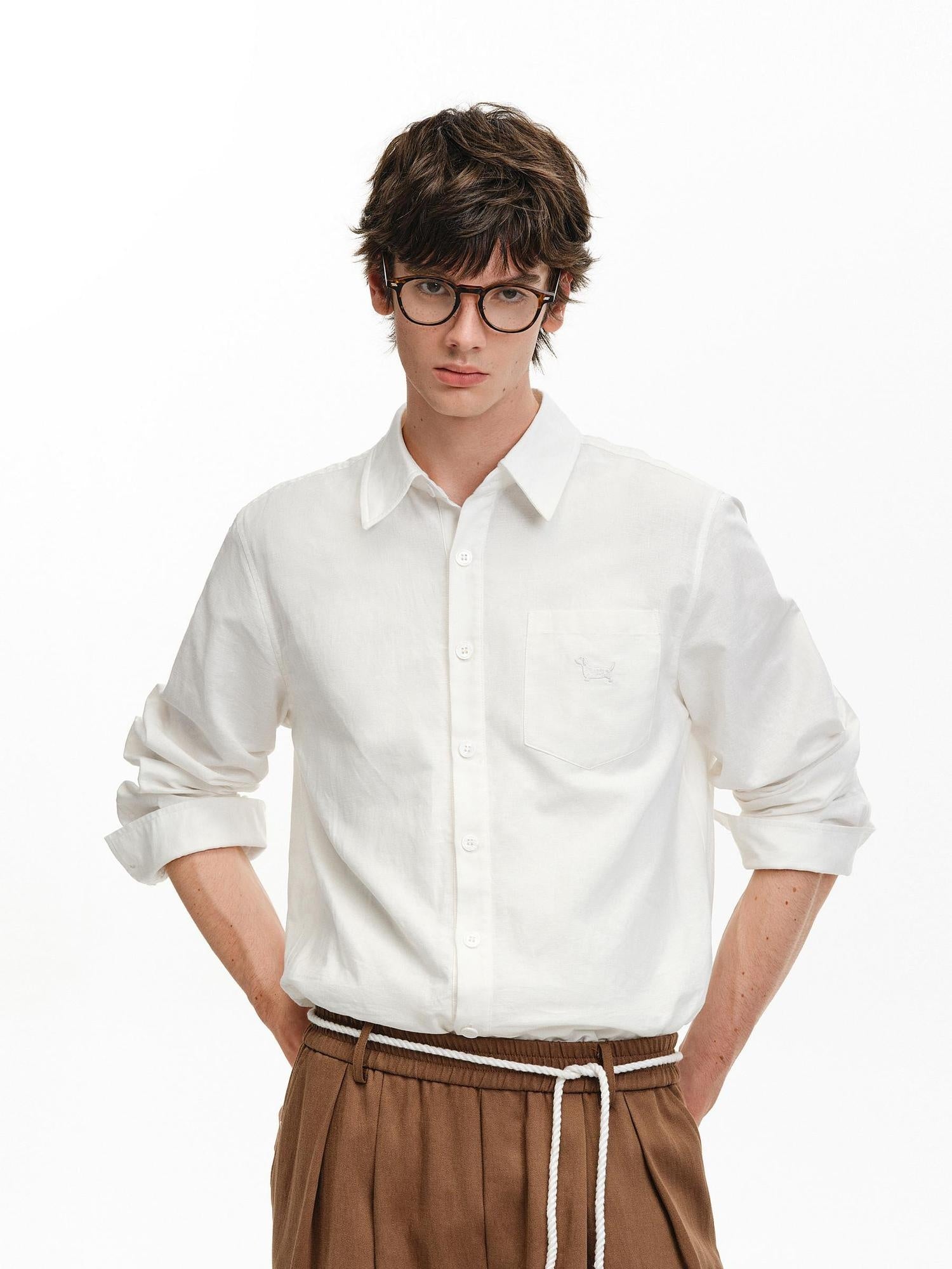 PCLP Breathable Linen Cotton Loose Hooded Button Cardigan Unisex Long Sleeve T-Shirt