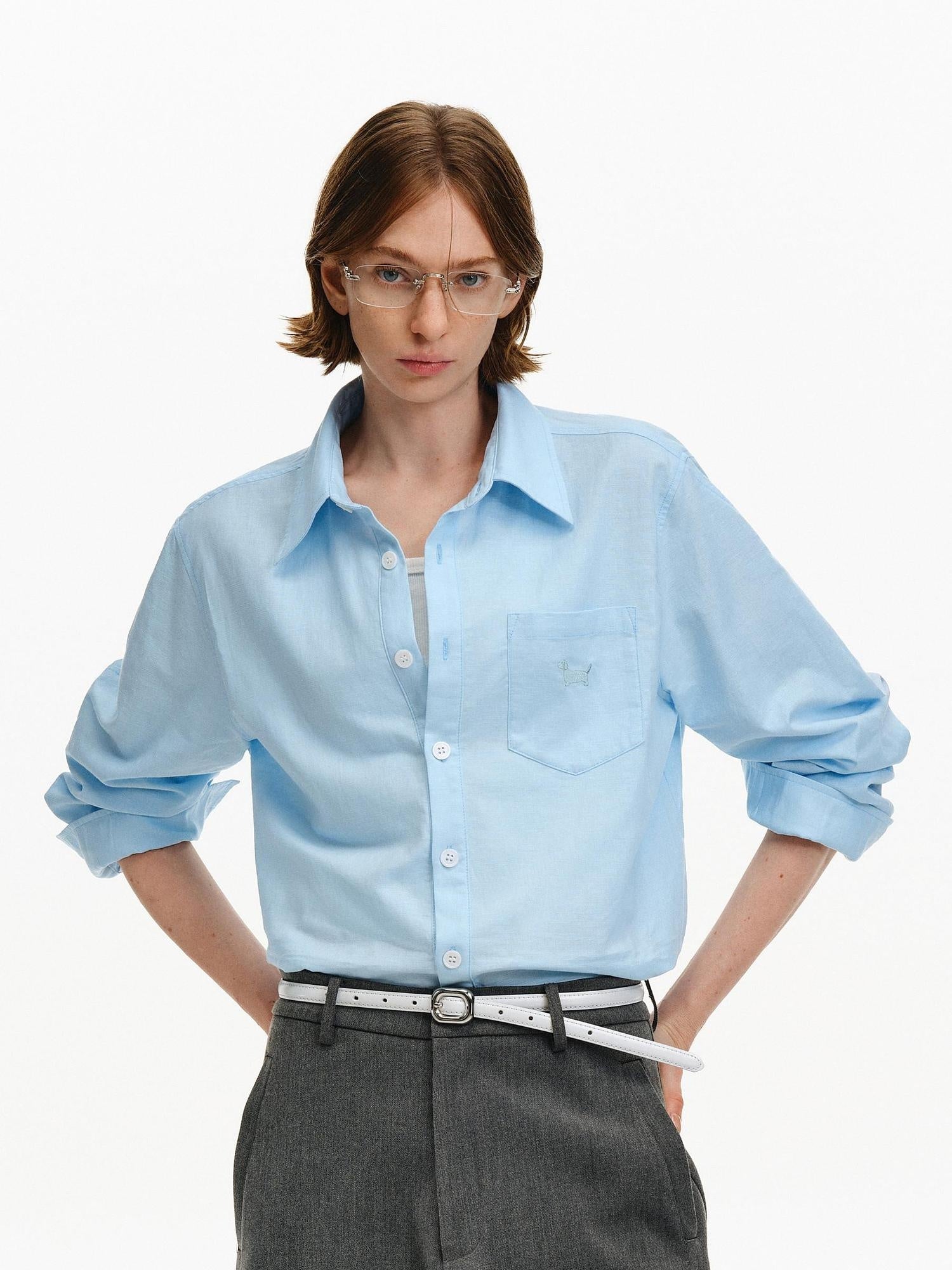 PCLP Breathable Linen Cotton Loose Hooded Button Cardigan Unisex Long Sleeve T-Shirt