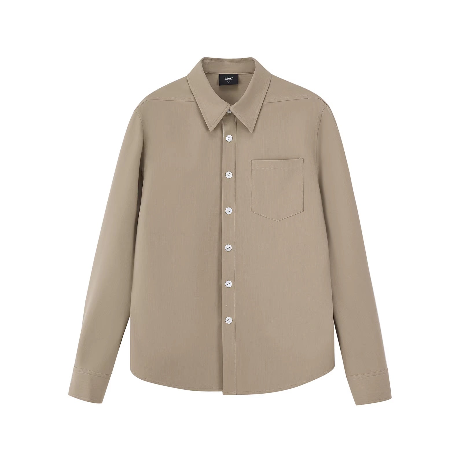 PCLP_Breathable_Loose_Colorblock_Button_Polo_Unisex_Patch_Pocket_Long_Sleeve_T-Shirt_MISSTT