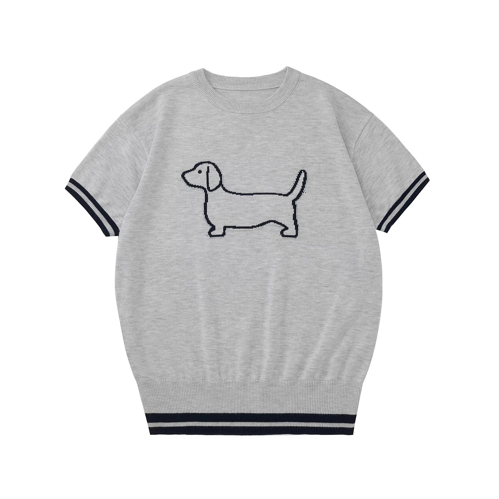 PCLP_Breathable_Loose_Fit_Animal_Print_Crew_Neck_Women_Casual_Grey_T-Shirt_MISSTT