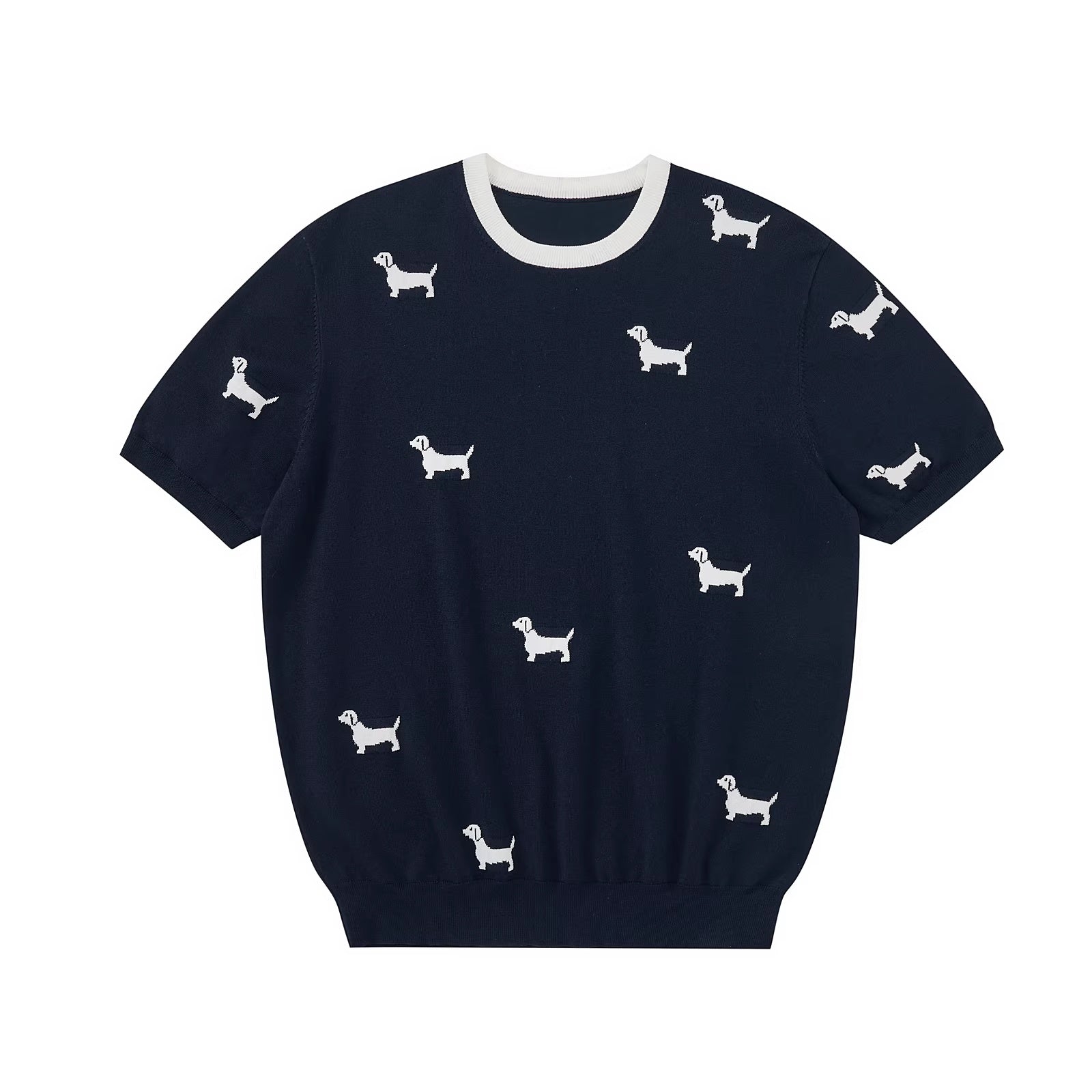 PCLP_Breathable_Loose_Fit_Animal_Print_Heat_Transfer_Youthful_Casual_Navy_T-Shirt_MISSTT