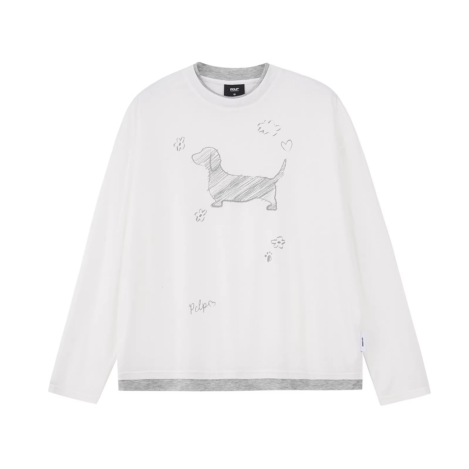 PCLP_Breathable_Lyocell_Animal_Print_Loose_Longline_Unisex_Crew_Long_Sleeve_T-Shirt_MISSTT