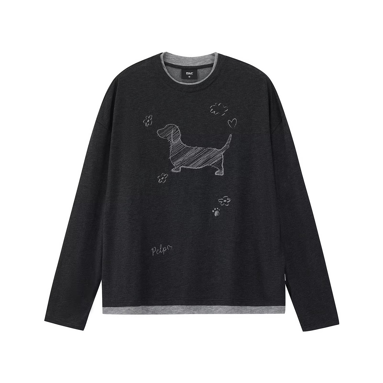 PCLP_Breathable_Lyocell_Animal_Print_Loose_Longline_Unisex_Crew_Long_Sleeve_T-Shirt_MISSTT