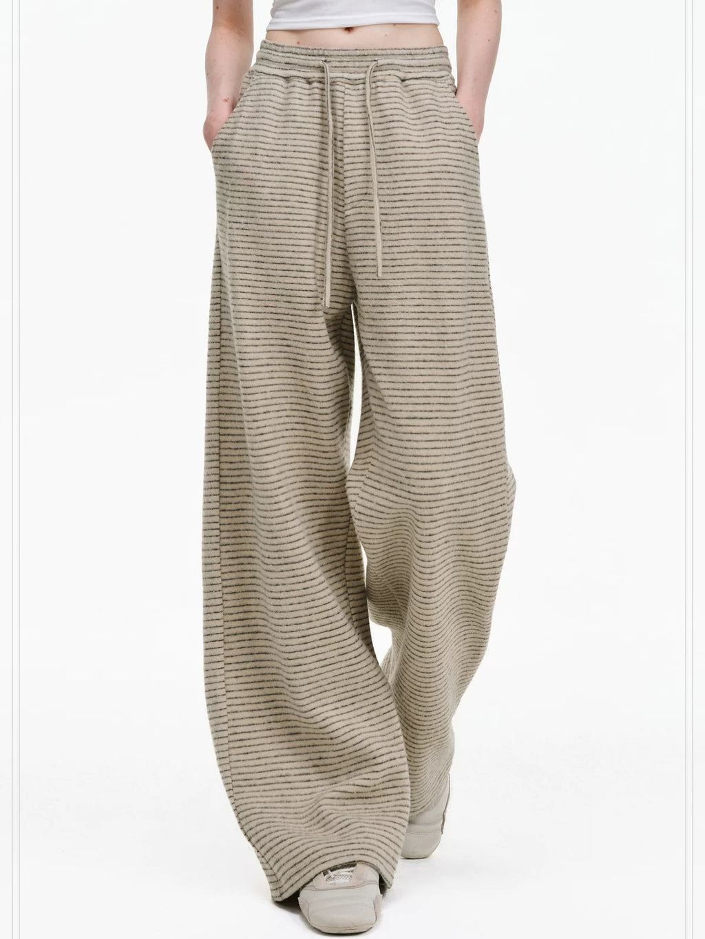 PCLP Colorblock Mid Rise Straight Leg Youth Casual Striped Synthetic Pants