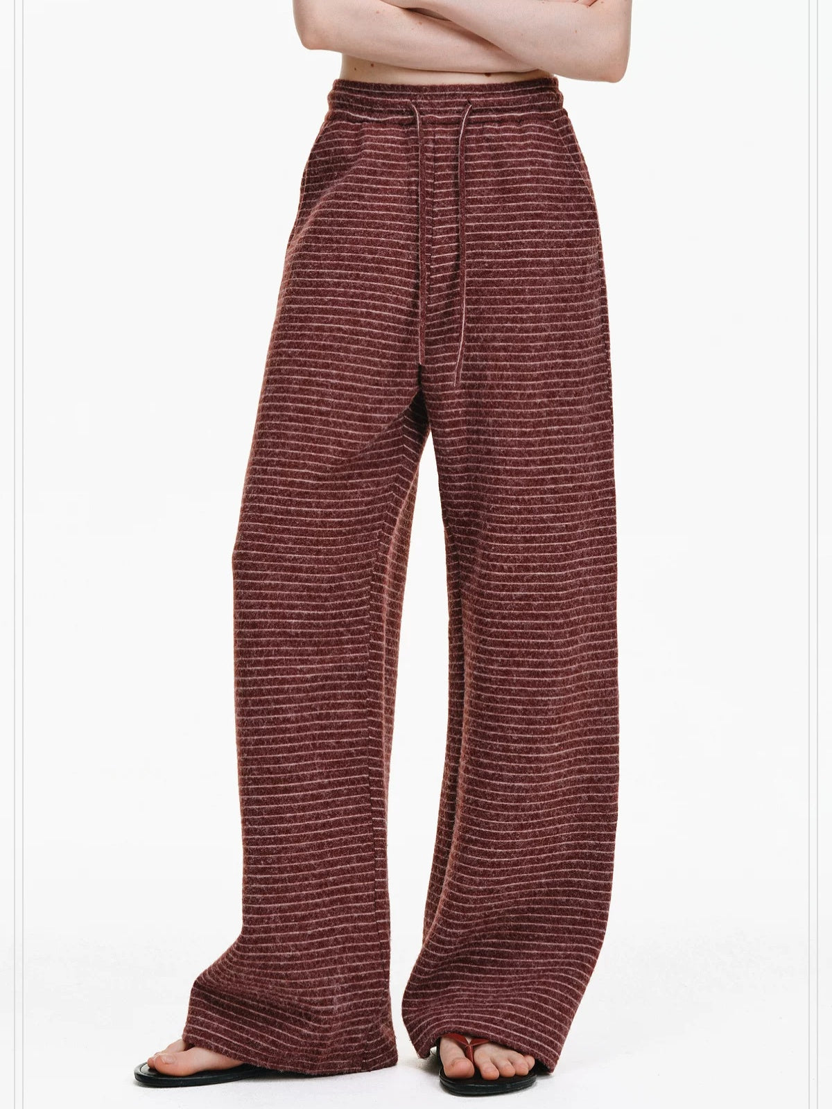 PCLP Colorblock Mid Rise Straight Leg Youth Casual Striped Synthetic Pants