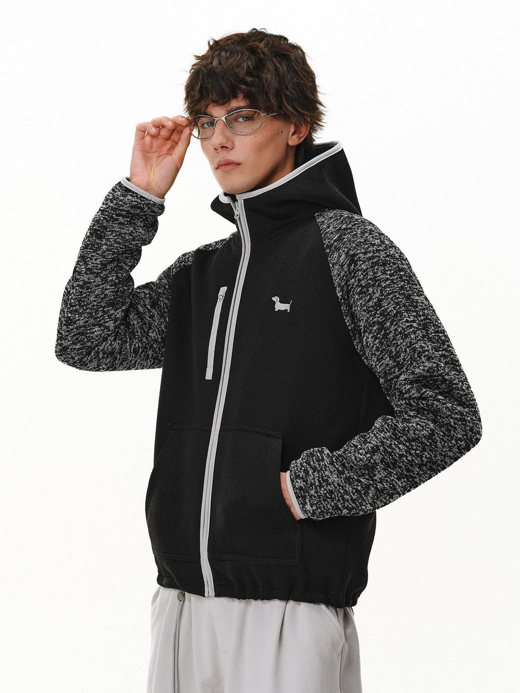 PCLP Embroidered Hooded Zip Standard Fit Unisex Everyday Polyester Animal Print Jacket
