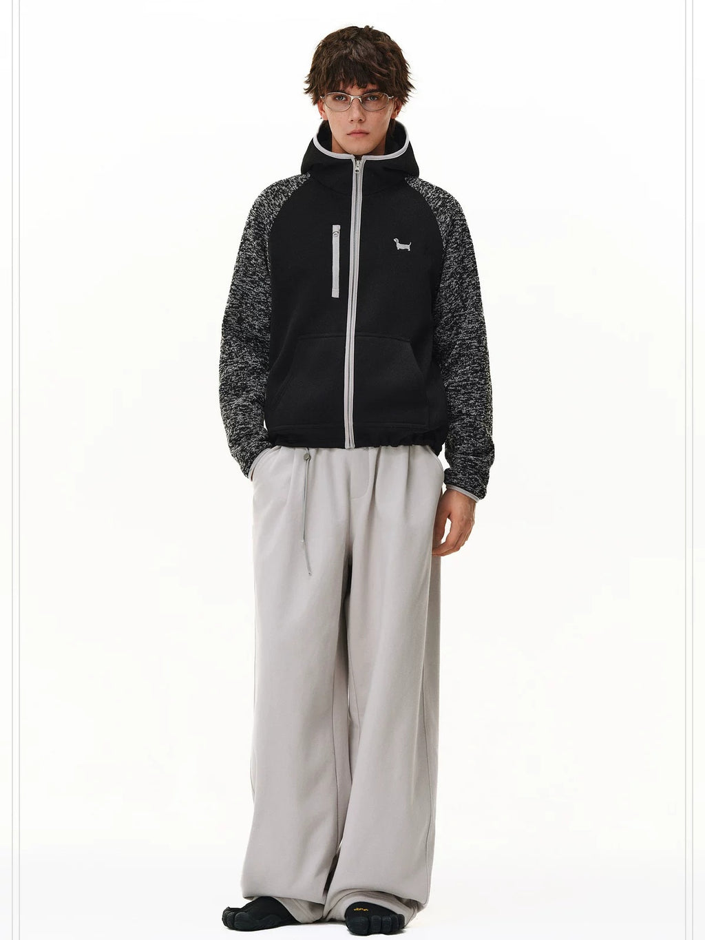 PCLP Embroidered Hooded Zip Standard Fit Unisex Everyday Polyester Animal Print Jacket