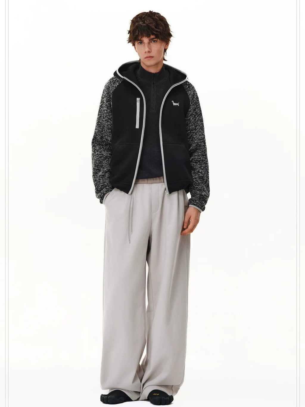 PCLP Embroidered Hooded Zip Standard Fit Unisex Everyday Polyester Animal Print Jacket
