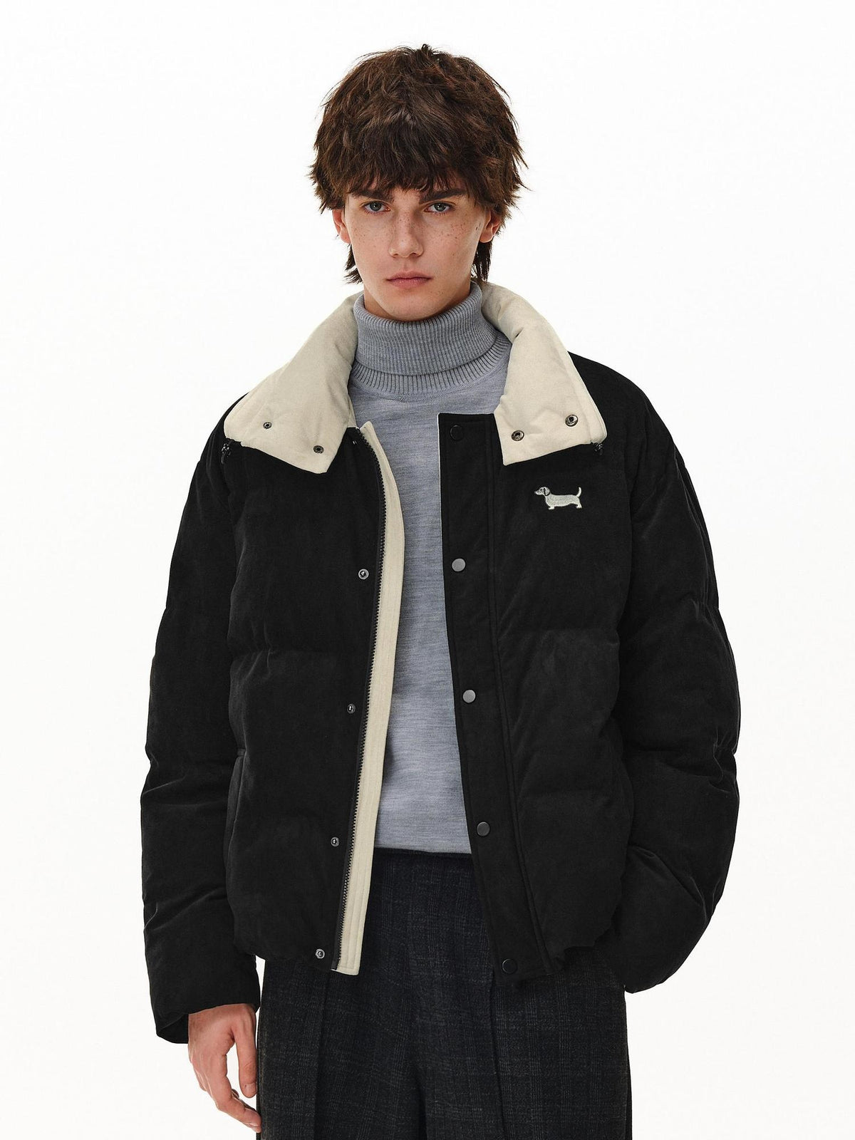 PCLP Insulated Colorblock Relaxed Fit Casual Women Polyester Stretch Puffer Jacket