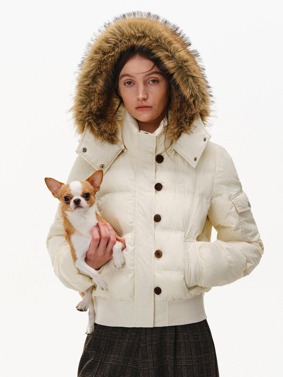 PCLP Lightweight Hooded Slim Fit Youthful Daily Nylon Solid Color Women Puffer Jacket