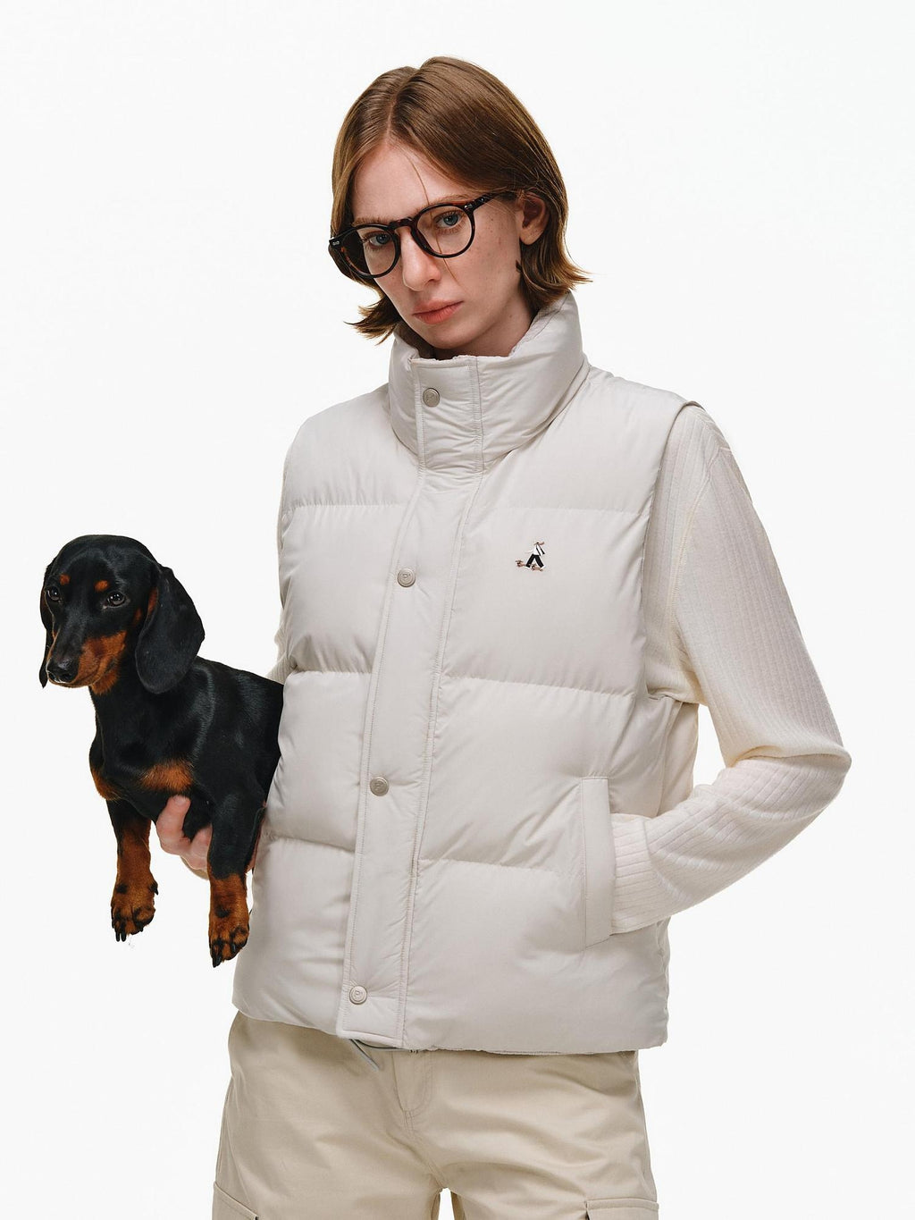 PCLP Reversible Thermal Patchwork Plaid Oversized Neutral Women White Duck Down Jacket