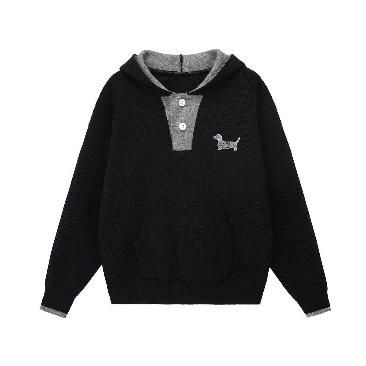 PCLP_Soft_Hooded_Button_Pullover_Loose_Mid_Length_Animal_Print_Unisex_Casual_Top_MISSTT