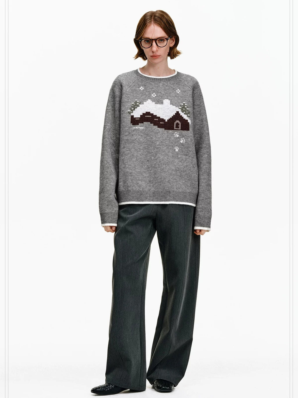 PCLP Soft Thick Colorblock Loose Fit Unisex Daily Knit Pullover Sweater